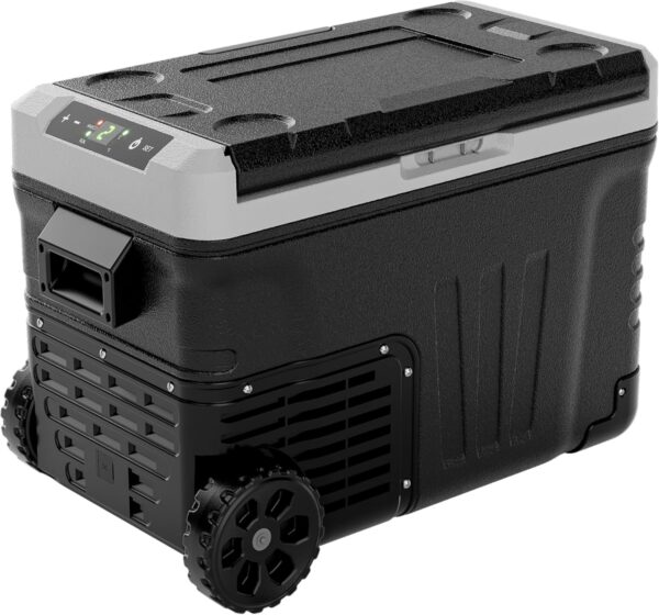 EUHOMY 12 Volt Refrigerator, 37QT(35L) Electric Cooler, Portable Freezer 12V/24V DC 110-240V AC, 12V Fridge -4 ~68 , 12V Cooler with Wheels & 2...