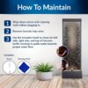 Alpine Mirror Waterfall Fountain with Stones & Lights, 72", Indoor/Outdoor Zen Decor