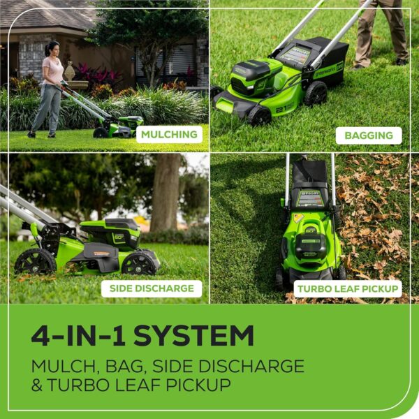 60V 21 Cordless (Self-Propelled) Lawn Mower , 2 x 4.0Ah Batteries and Dual Port Rapid Charger