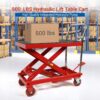 500LBS Hydraulic Lift Table Cart, 30" Lifting Height., Double Scissor Lift Table with 4 Wheels and Non-Slip Pad, Hydraulic Scissor Lift Table for...