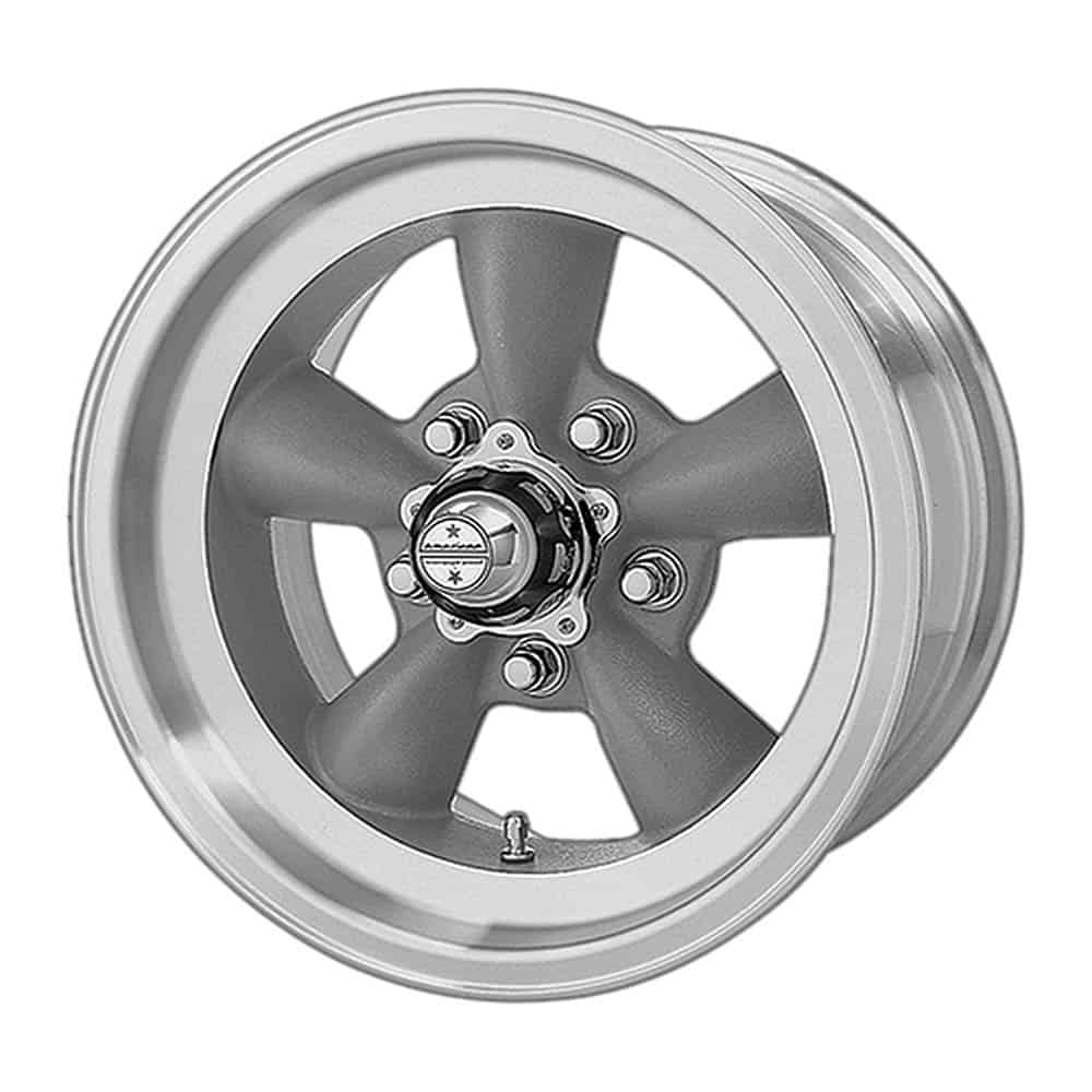 2f4cd1ff3133c63d4aa565abb7d0866c8f8d38fc644e0c95c75ecadbaa906039 American Racing Vintage VN105 TORQ THRUST D VN105D 15X8.5 5X4.5 GRAY MACH-LP -25MM