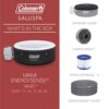 Coleman SaluSpa Miami AirJet 2 to 4 Person Round Inflatable Hot Tub Portable Outdoor Spa with 120 Soothing AirJets and Insulated Cover, Black