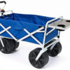 All Terrain Beach Wagon with Side Table|Heavy Duty Collapsible Folding Cart with Large Wheels for Beach Day, Picnic, Camping, Outdoor Activities |...