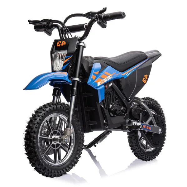 36V Kids Electric Dirt Bike, 36V, 350W, 15.5MPH, LED, 175lbs Max Blue