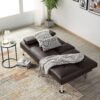 Yaheetech Convertible Sofa Bed Adjustable Couch Sleeper Modern Faux Leather Home Recliner Reversible Loveseat Folding Daybed Guest Bed, Removable...