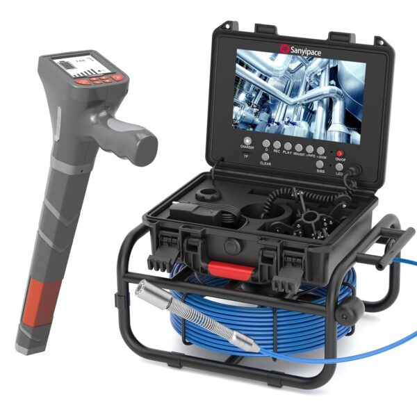 100 feet / 30 meters, 23 mm / 0.9 inches full HD sewer inspection camera, 5x zoom, distance counter, 9-inch IPS screen, digital video recorder and...