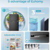 EUHOMY 3.2 Cu.Ft Mini Fridge with Freezer 2-Door Compact Refrigerator for Bedroom, Dorm, Office or Apartment, Silver