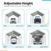 ADVANCE OUTDOOR 10x20 ft Heavy Duty Carport Potable Car Canopy Garage Party Tent Boat Shelter, Adjustable Height from 9.5 ft to 11 ft, Beige