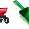 Walk Behind Push Spreader, 100lb Capacity, For Salt, Ice & Snow Melt, Included Grate & Cover With Enclosed Gearbox for Protection.