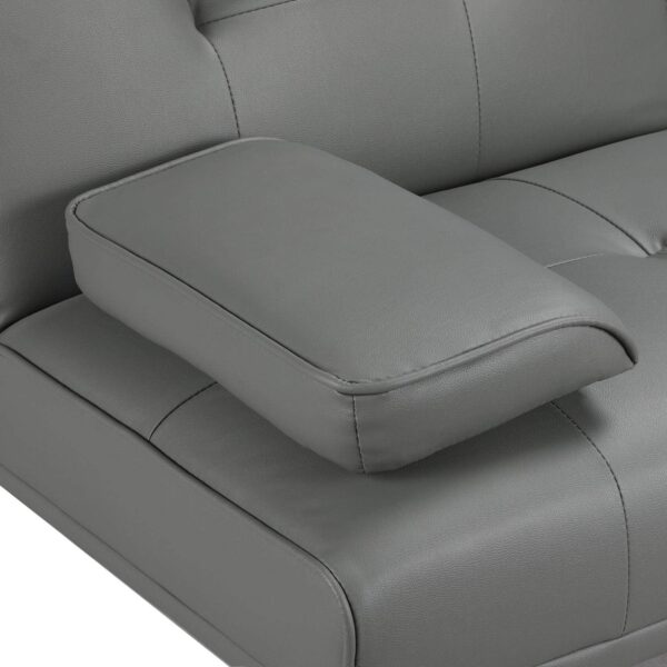 Yaheetech Convertible Sofa Bed Adjustable Couch Sleeper Modern Faux Leather Home Recliner Reversible Loveseat Folding Daybed Guest Bed, Removable...