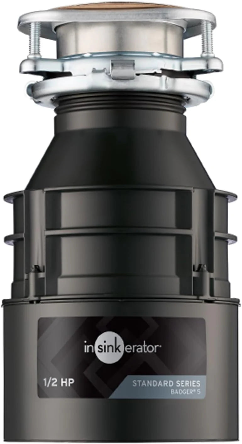 34cbc58721594cff6ff8327e9fcc17e088c0d7e3fb2a510d4fdc7661d2c2085f InSinkErator Badger 5 Garbage Disposal, 1/2 HP Continuous Feed, Durable Steel, Easy Install