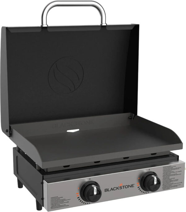 Blackstone 1666 22 Tabletop Griddle with Stainless Steel Faceplate, Powder Coated Steel, Black
