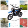 36V Kids Electric Dirt Bike, 36V, 350W, 15.5MPH, LED, 175lbs Max Blue