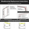 Door Weather Stripping Soundproof Door Seal Strip V-Shaped "Q" Foam Kerf Weather Stripping