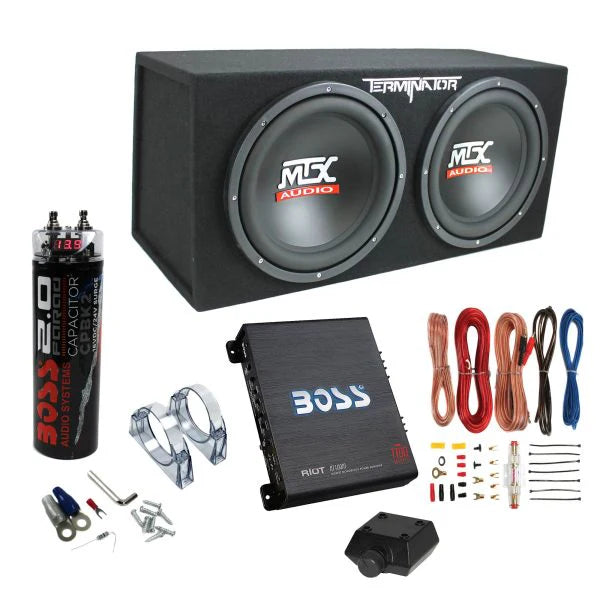 363604d26f00a5f0401e778f75930336d2e992b1426ed7f11c82fdc20f19159f 12 1200W Dual Loaded Car Subwoofer & 1100W Amp with Kit & Capacitor