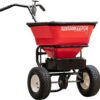 Walk Behind Push Spreader, 100lb Capacity, For Salt, Ice & Snow Melt, Included Grate & Cover With Enclosed Gearbox for Protection.