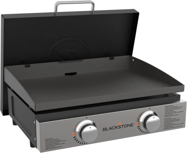 Blackstone 1666 22 Tabletop Griddle with Stainless Steel Faceplate, Powder Coated Steel, Black