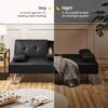 Yaheetech Convertible Sofa Bed Adjustable Couch Sleeper Modern Faux Leather Home Recliner Reversible Loveseat Folding Daybed Guest Bed, Removable...