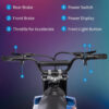 36V Kids Electric Dirt Bike, 36V, 350W, 15.5MPH, LED, 175lbs Max Blue