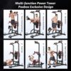 Pooboo Power Tower Dip Station, Pull-Up Bar, Supine Board, Adjustable