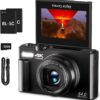 4K Digital Camera for Photography, 64MP Vlogging Camera for YouTube with 3" 180 Flip Screen, 18X Digital Zoom Point and Shoot Camara with 32GB...
