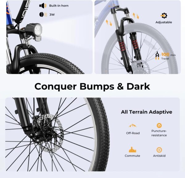Eb5 Electric Bike 500W Motor 40Miles 20Mph