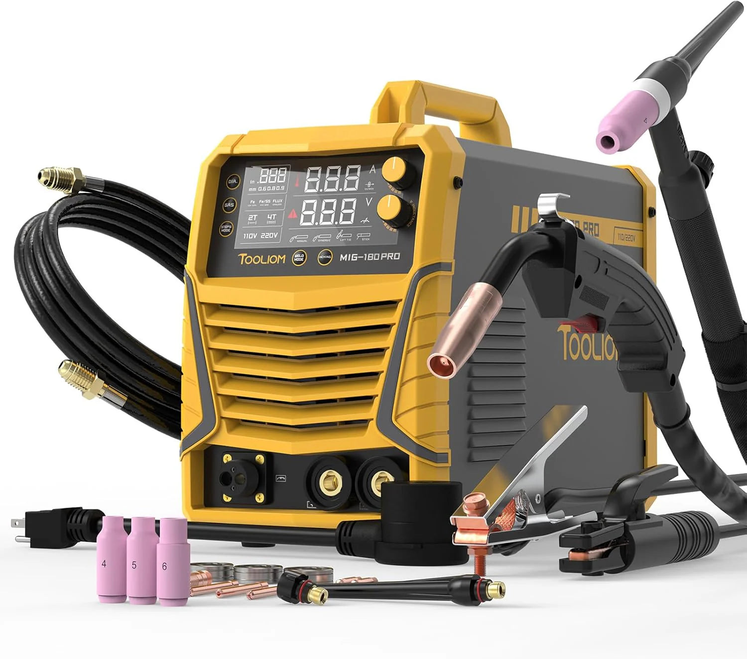 3aab19f53d8eabb31cd7cd22c6ffdd056b0e34c599a36c017906a23e4ad0d0ca Aluminum alloy MIG welding machine, with pulse function, output power 250A, voltage 110V/220V, supports dual voltage mode, a multi-functional...