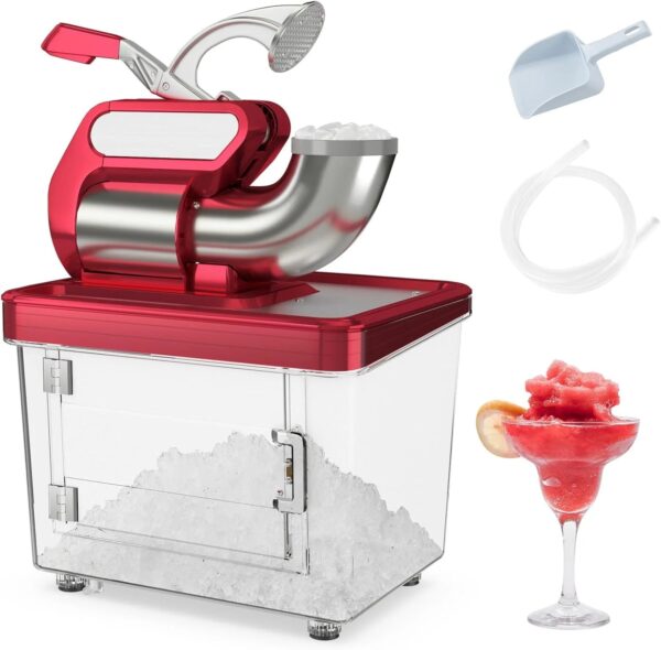 660-pound-per-hour commercial ice cube crusher, 300-watt ETL-certified electric ice cone machine, equipped with double blades, safety on/off...