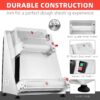 Commercial Pizza Dough Roller Sheeter, Max 16, Automatic 370W Electric Pizza Dough Roller, Stainless Steel, Suitable for Noodle, Pizza Bread and...