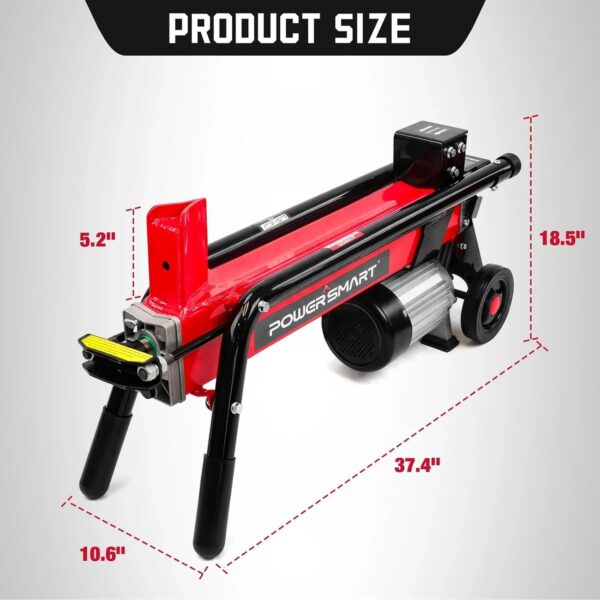 PowerSmart Electric Log Splitter 7-Ton - Efficient Wood Splitter with 3500 Motor Speed, 15 Amp, Horizontal Full Beam Design and Steel Wedge for...