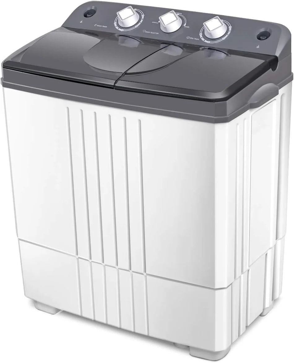 3cf38f2ae15e5f4c3c9852f54479dcc4604311fa2f82c5c13ae3233f29fc93e6 Portable washing machine, capacity 20 pounds, combined design, with the washing machine weighing 12 pounds and the spin dryer weighing 8 pounds....