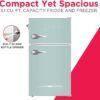 Frigidaire Retro Mini Fridge with Freezer & Side Bottle Opener-Small 2 Door Refrigerator for Office Bar or College Dorm Room-3.1 Cu Ft 19 "D x...