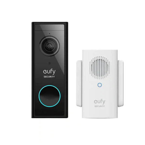 Security Video Doorbell 2K Wi-Fi Wireless Smart Video Camera with Chime Black