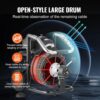 Drain Cleaner Machine 100FT x 1/2 Inch, Auto Feed Sewer Snake Auger on Wheels, 550W Portable Drain Cleaning Machine with 8 Cutters & Air-activated...