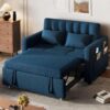 DWVO 3-in-1 Convertible Sofa Bed, 55" Sleeper Sofa with Pull-Out Bed, Cat-Scratch-Proof Fabric Futon Couch with Adjustable Backrest and Side...