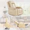 PU Leather Power Lift Recliner Chair With Massage and Heat, Adjustable Furniture for Back, Legs w/ 3 Positions, Usb Port, Side Pocket (Beige, 27...