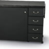 353 Norma Jean Sewing Cabinet for Sturdy Sewing, Cutting, Quilting, and Crafting with Storage and Airlift, Black Finish