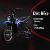 36V Kids Electric Dirt Bike, 36V, 350W, 15.5MPH, LED, 175lbs Max Blue