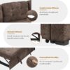 82.6 in. L Shaped Corded Velveteen Modern Sectional Sofa Pull-out Sleeper Sofa in. Brown with USB Ports, Power Sockets