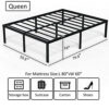 EMODA Queen Bed Frame No Box Spring Needed 18 Inch Heavy Duty Metal Tall Platform Bed Frame