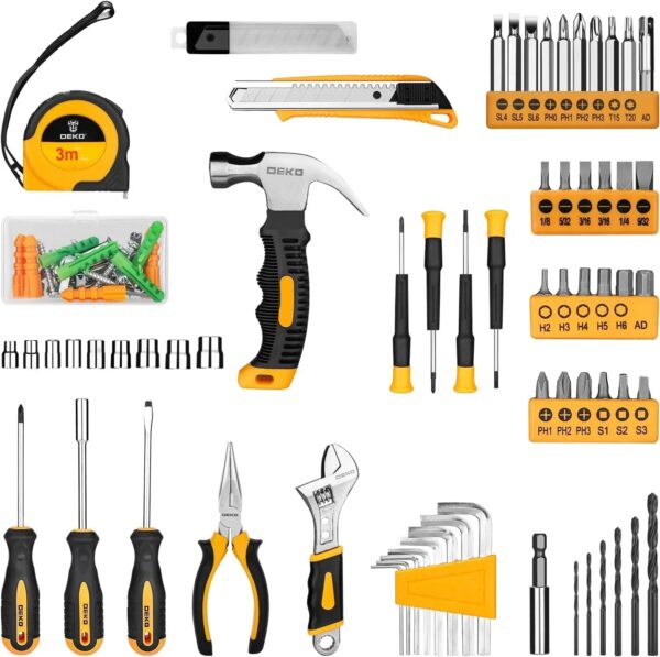 DEKOPRO Tool Set Tool Kit with 8V Cordless Drill,Tool Box with Drill,Hand Drill Set for Men & Women,Home Tool Kits for House Repair,Handyman,DIY...