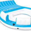 56299EP 145 x 125 x 20 Inch Splash N Chill Inflatable Lake and Pool Relaxation Island Lounger Seat for up to 7 Adults, Blue and White