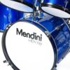 Mendini By Cecilio Drum Set For Kids/Junior 16 Inch, 5 Piece, Blue Metallic Starter Drums Kit w/Adjustable Throne, Cymbal, Pedal & Drumsticks MJDS...