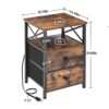 AMHANCIBLE Night Stand Set 2, Nightstand with Charging Station