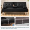 Yaheetech Convertible Sofa Bed Adjustable Couch Sleeper Modern Faux Leather Home Recliner Reversible Loveseat Folding Daybed Guest Bed, Removable...