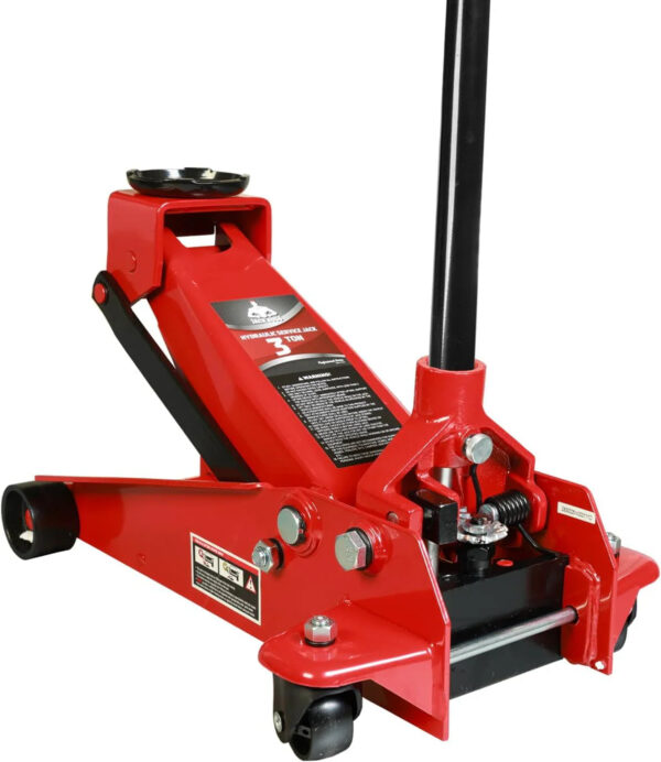 3 Ton Low Profile, Aluminum and Steel Racing Floor Jack with Dual Pistons Quick Lift Pump for Sport Utility Vehicle, Lifting Range 3-15/16" min to...