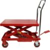 500LBS Hydraulic Lift Table Cart, 30" Lifting Height., Double Scissor Lift Table with 4 Wheels and Non-Slip Pad, Hydraulic Scissor Lift Table for...