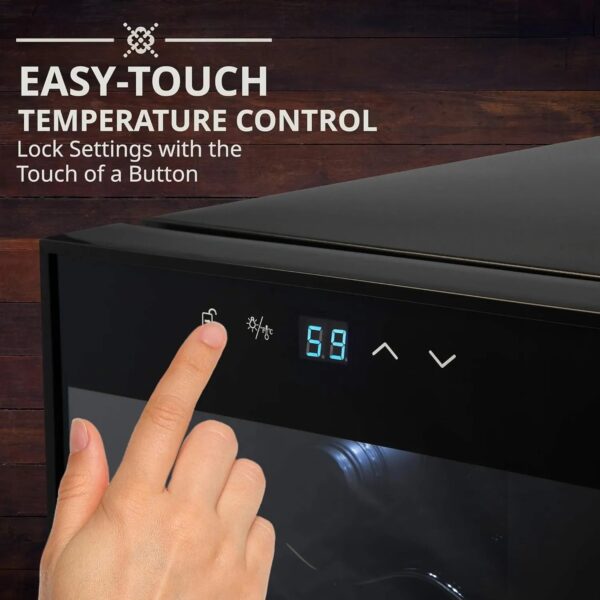 18 Bottle Compressor Wine Cooler Refrigerator w/Lock, Large Freestanding Wine Cellar For Red, White, Champagne or Sparkling Wine, 41f-64f Digital...