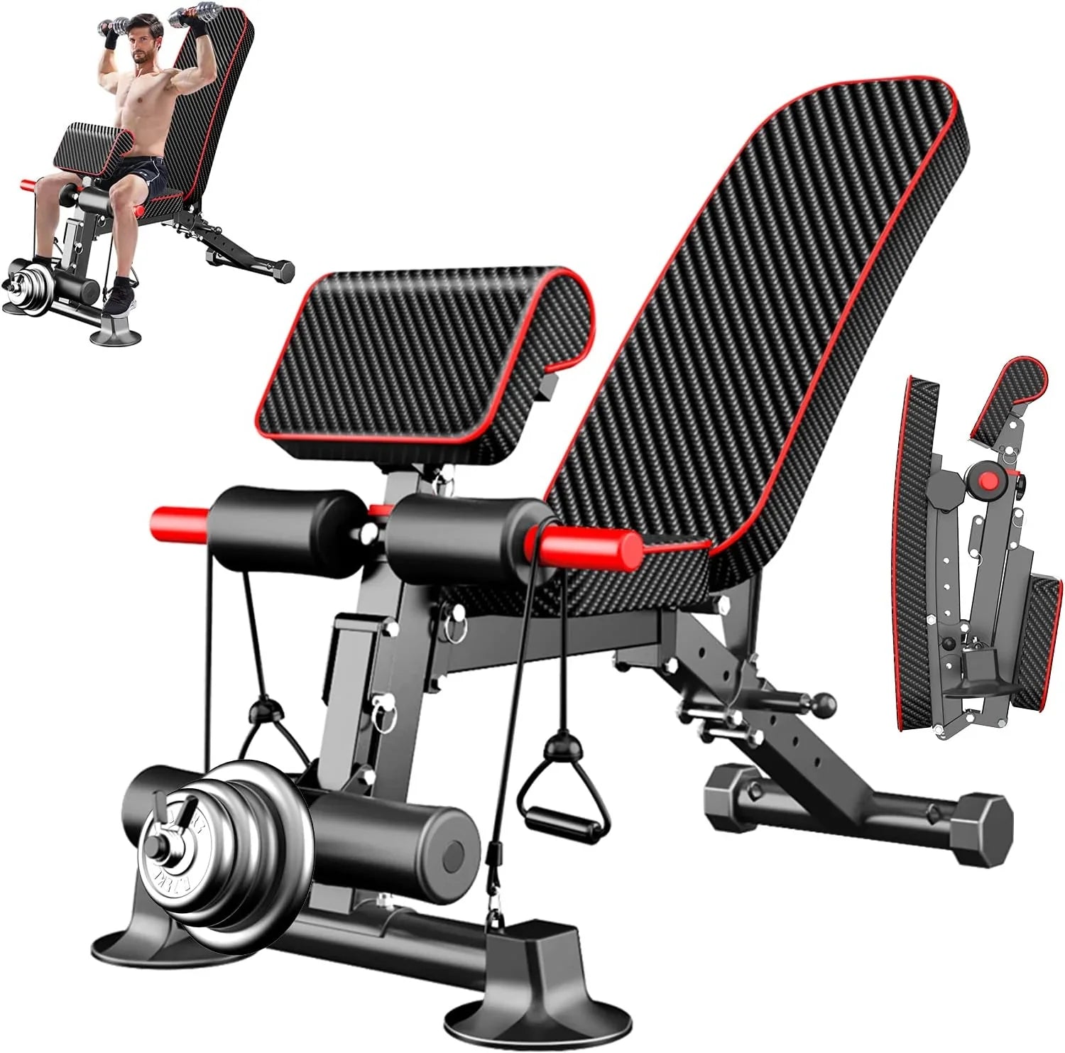 43ec47173055f9a6eca824fe005a4d45fc8af5cdad677de9a54bda2c8a246f3a Adjustable Weight Bench - Utility Weight Benches for Full Body Workout, Foldable Flat