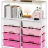 8-position drawer roller storage cart, equipped with a wooden top, a multi-functional practical storage cart with open shelves and lockable...